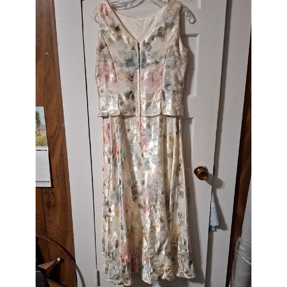 Jessica McClintock Cream Satin Evening Dress (Mis190)